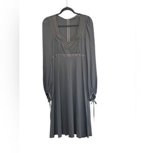 Strenesse Gabrielle Strehle Black Flowy Chiffon Long Sleeve Dress Beautiful 6